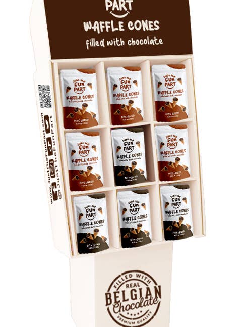 Just The Fun Part - Mixed 63ct Shippers (35 Milk/28 Dark) for wholesale by Just the Fun Part