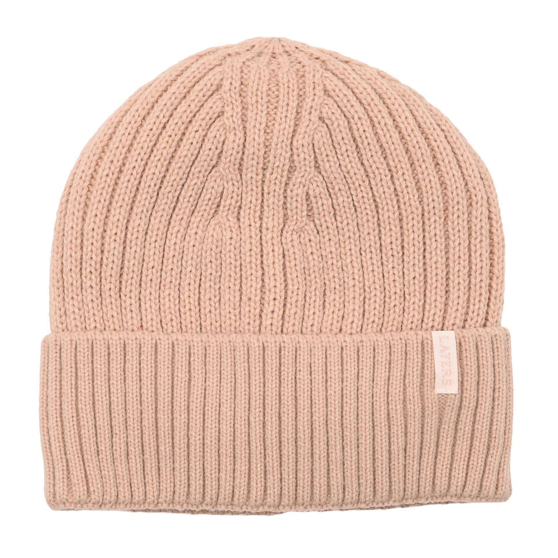 WIDDOP and Co. - Wholesale Socks - Unisex - Sophia Layers Cosy Knit Hat Glove & Scarf Gift Set - Nude2