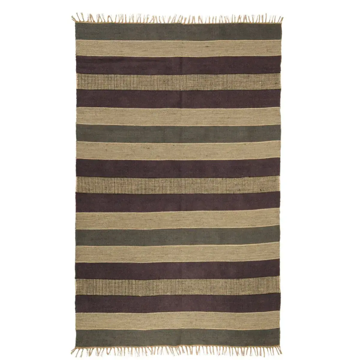 B A O B A B - Maison - Vente Tapis - Tapis Jute Kilim à rayures, tissé main0