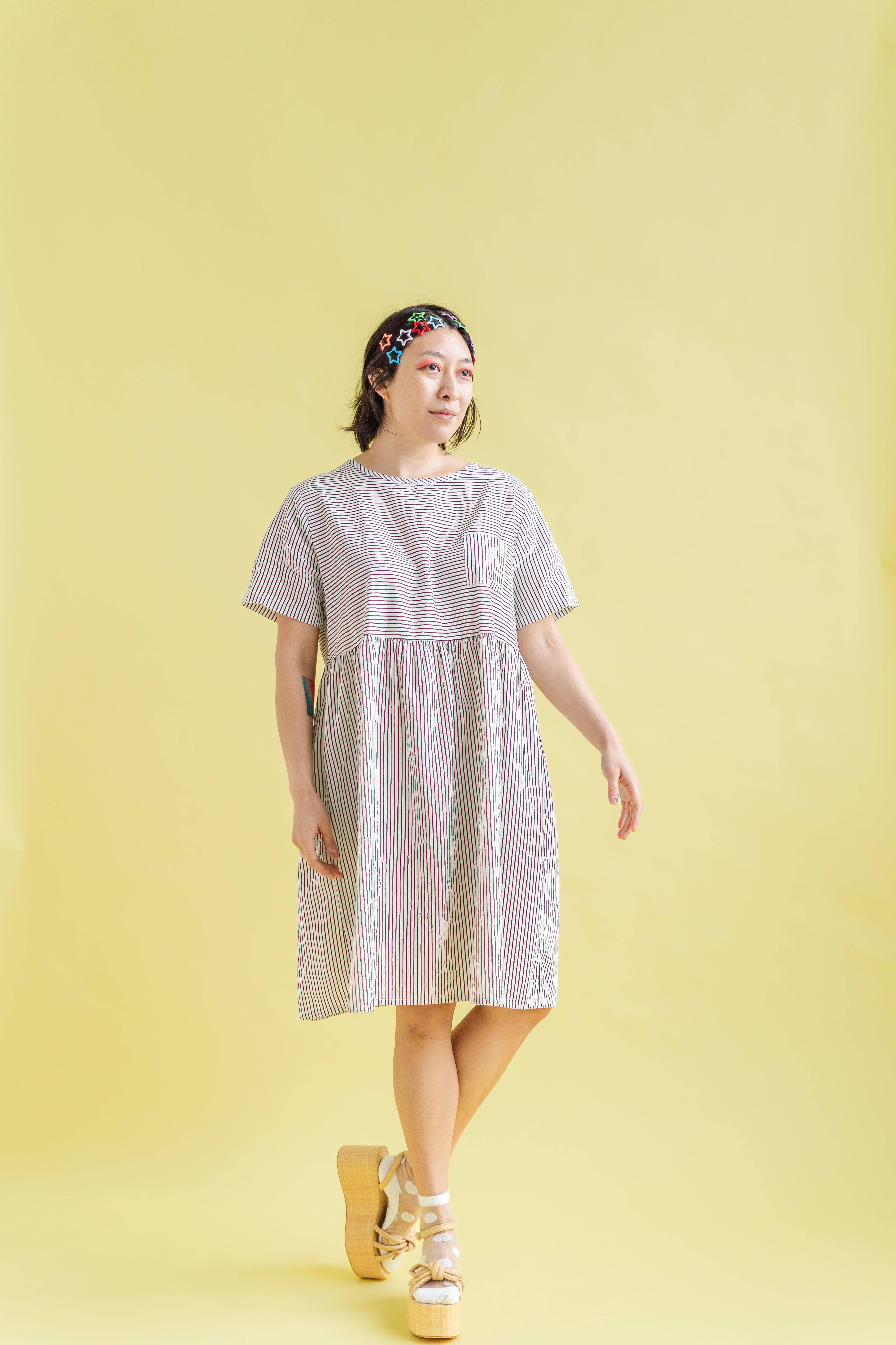 Nettle Studios - Wholesale Dress - Women's - Size Inclusive Plus Size Shirt Dress Pockets Striped Linen3