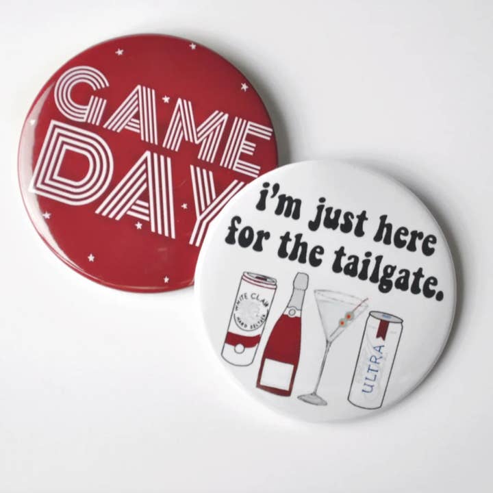Maroon Game Day Tailgate Buttons | Game Day Pins for wholesale by Tailgated Co.