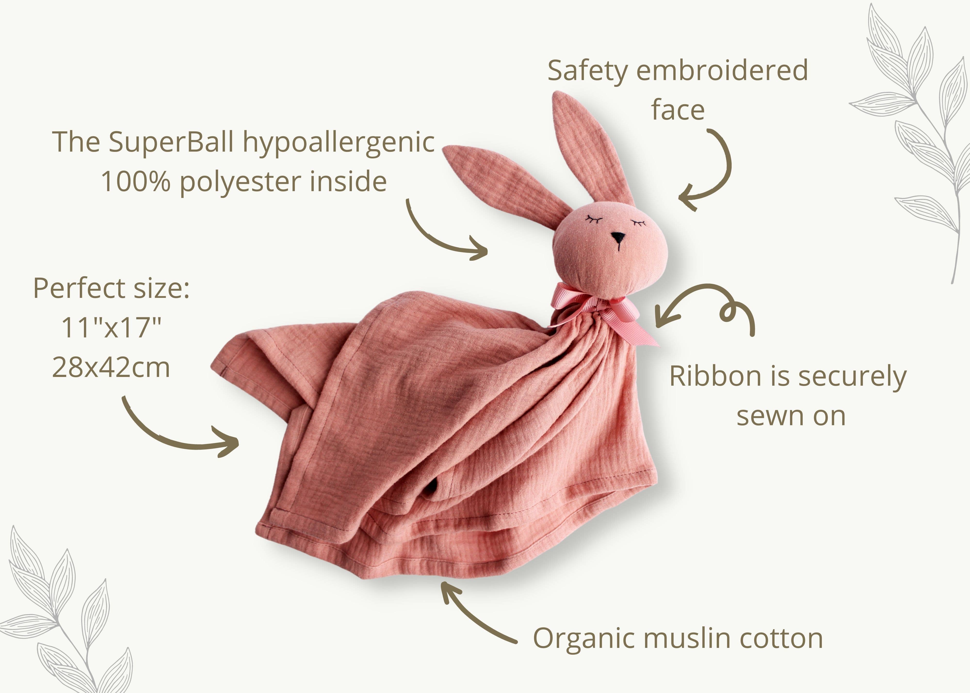 Pastel Baby - Wholesale Security/Cuddle Blanket - Baby - Muslin Baby comforter Bunny lovey - Old Pink1