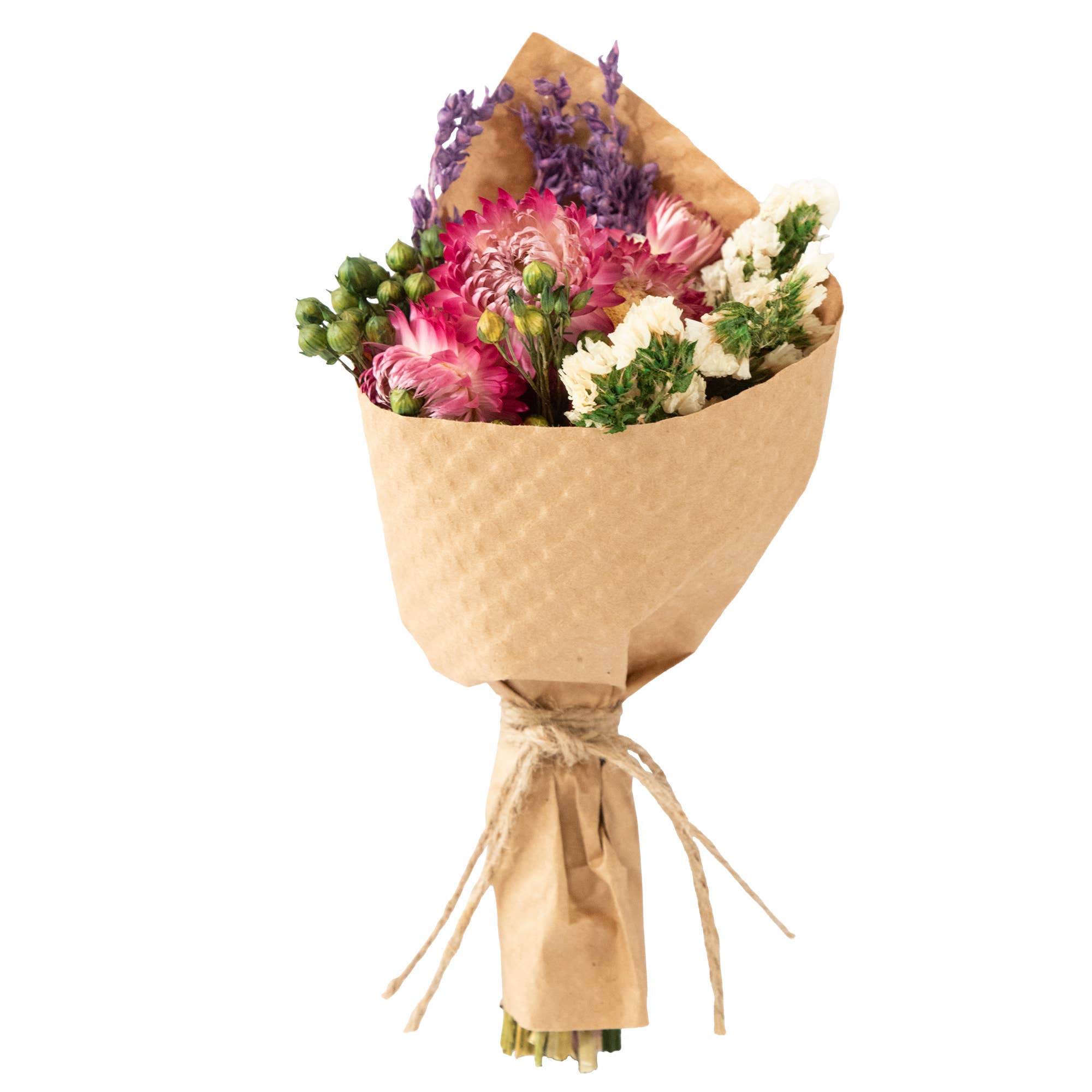 Andaluca - Wholesale Dried/Pressed Flowers - MINI Strawflower & Larkspur Bouquet Bundle #2194