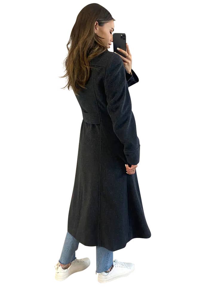 Anastasia – wholesale Rock - Dam – Womens dubbel knäppt militär vinterrock