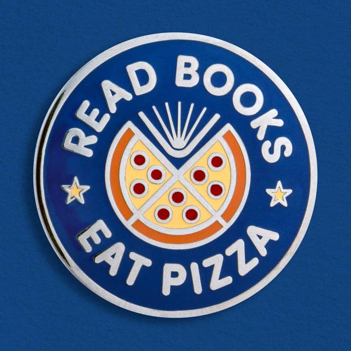 MacGuffin Goods - Wholesale Lapel Pin/Button - Read Books Eat Pizza Enamel Pin0