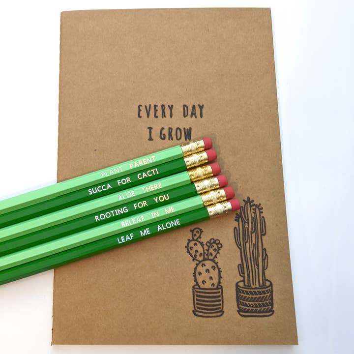 Set de crayons Plants & Puns pour la vente par ShirleyBee Designs