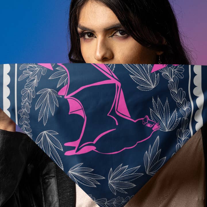 Acorn & Artisan - Wholesale Bandana - Unisex - Bat Bandana | Long-Nosed Bat Nature Accessory1