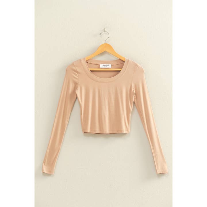 HYFVE - Wholesale Shirt - Women's - Cropped Scoop Neck Long Sleeve Top5