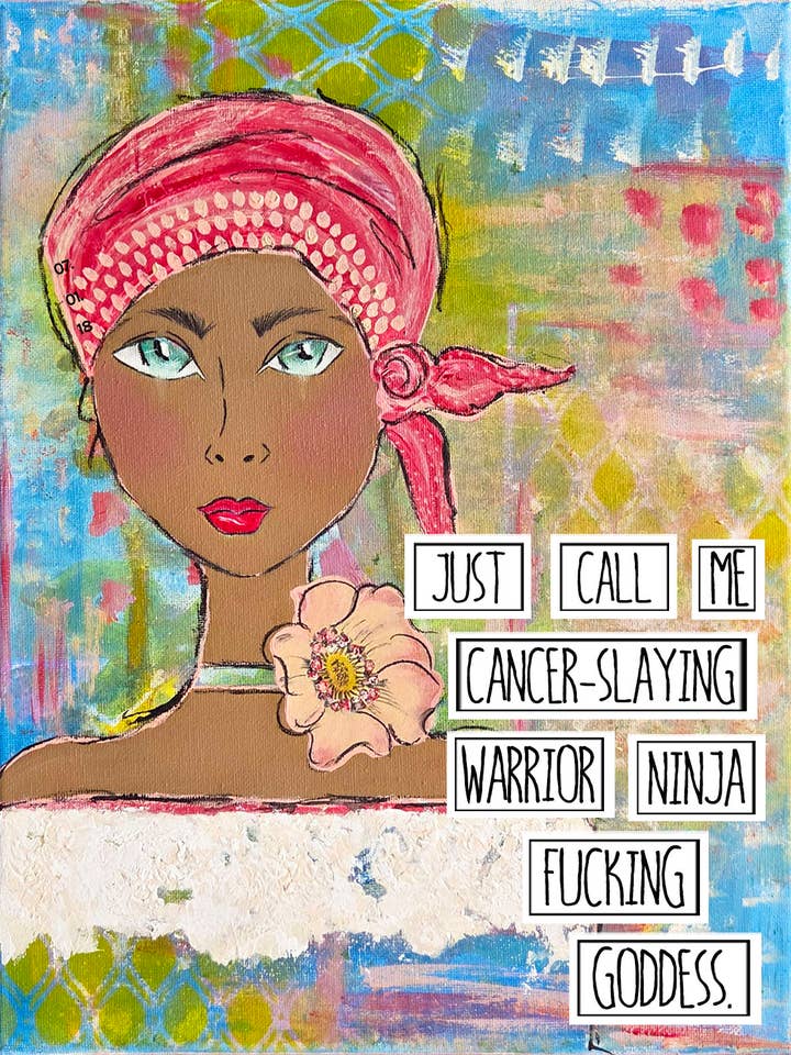 Impresión de Arte Diosa Ninja Guerrera que Mata el Cáncer para venta al por mayor de Redefining She