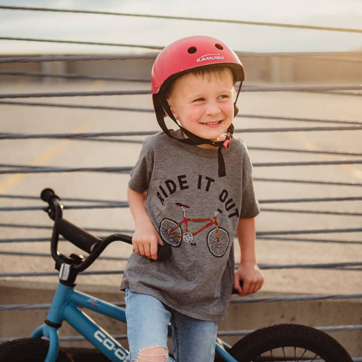 Grey Triblend Ride It Out Kids Tee for wholesale on Faire2