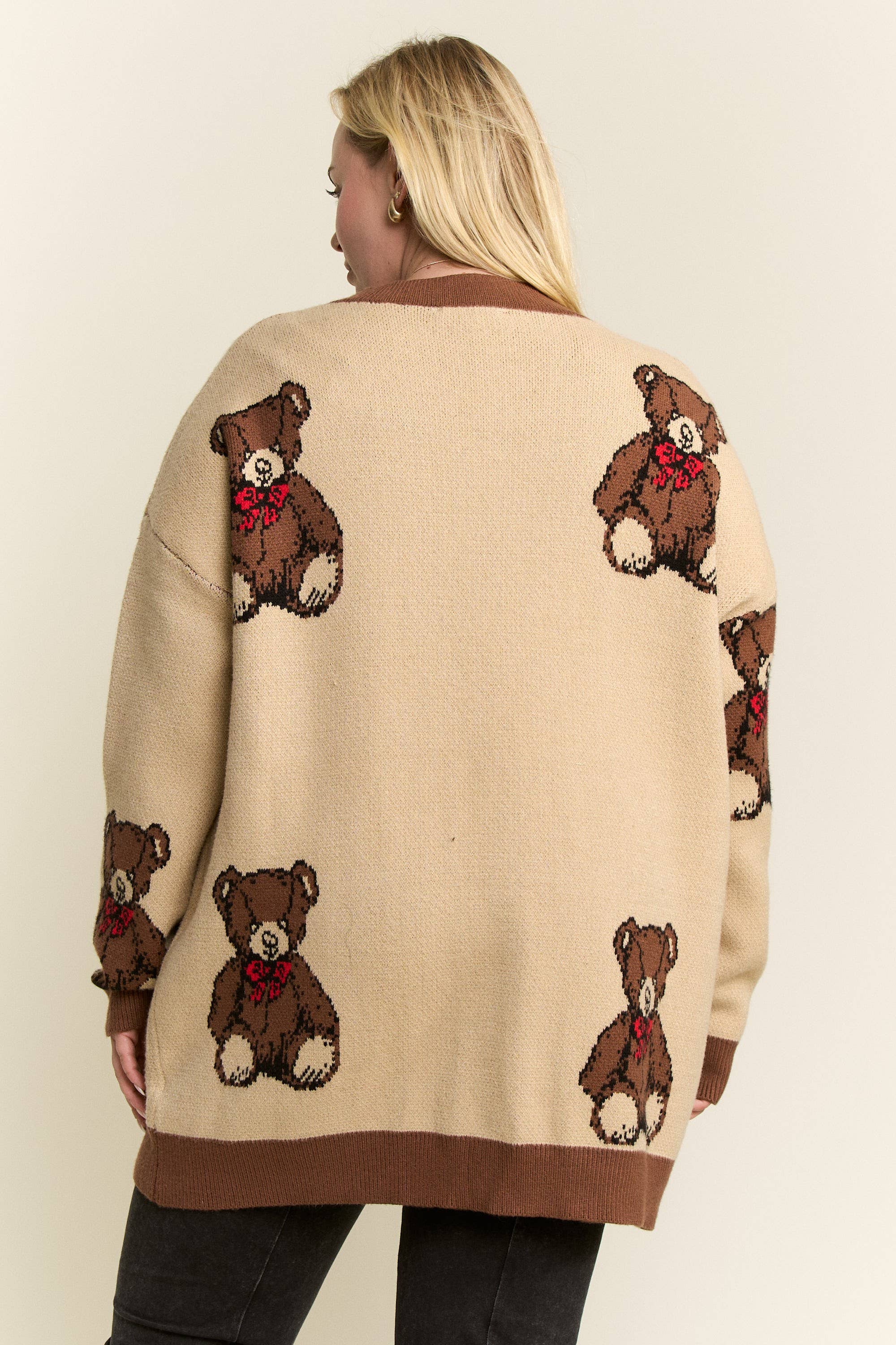 JADE BY JANE PLUS - Wholesale Cardigan - Women's - Beary Adorable Cardigan (Plus size)1