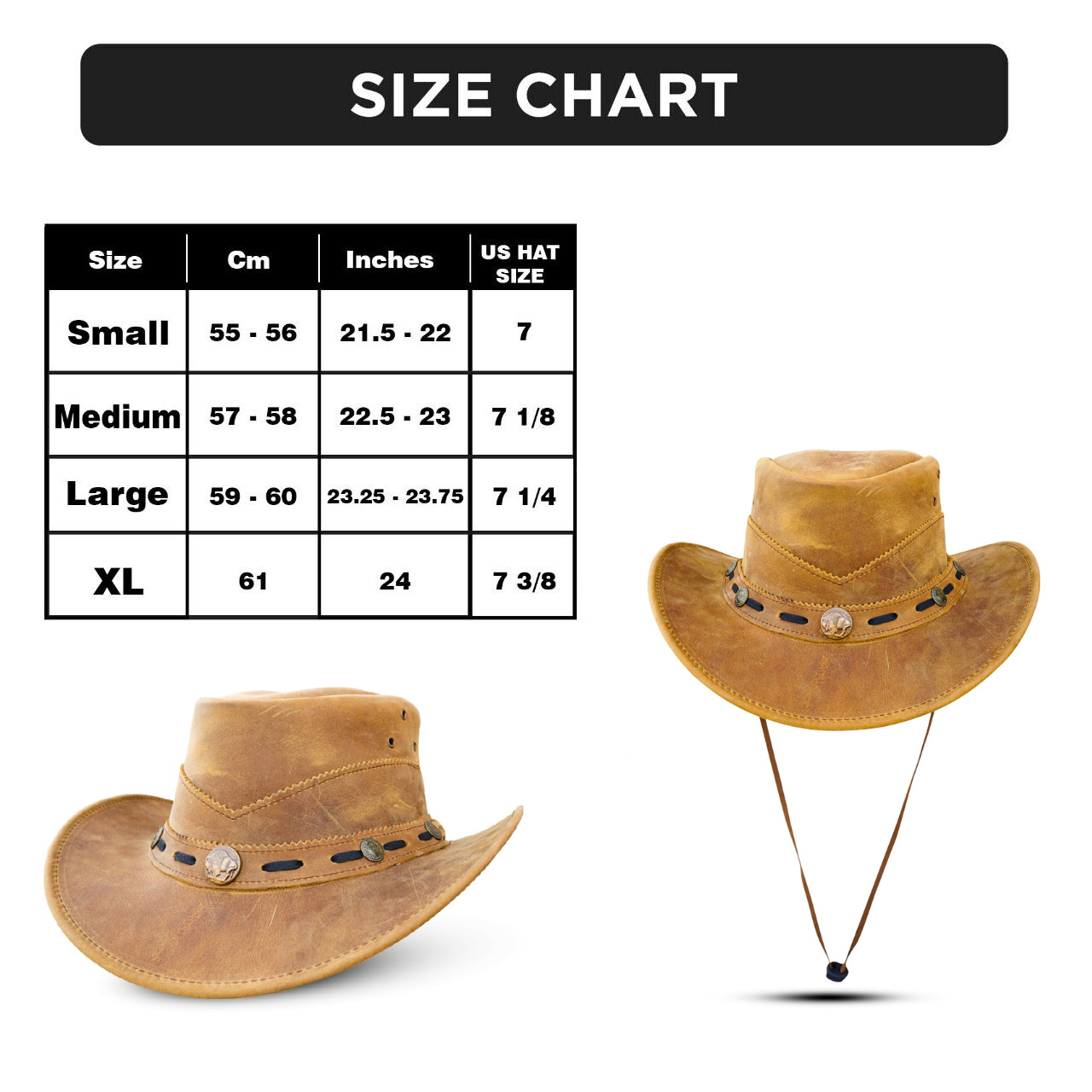 Hadzam – Engroshandel Cowboyhat - Unisex – Unisex brun formbar western læder outback cowboyhat2
