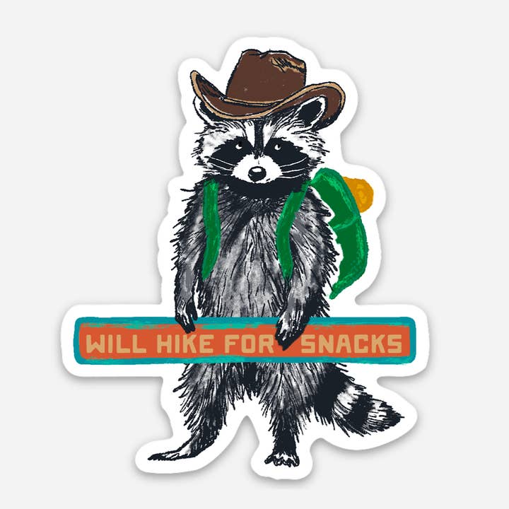 Wil hiken voor snacks — Wasbeer voor wholesale door Wavy Baby Design