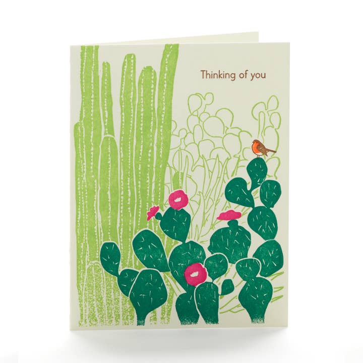 Cactus "Thinking of you" Notecard for wholesale by Ilee Papergoods