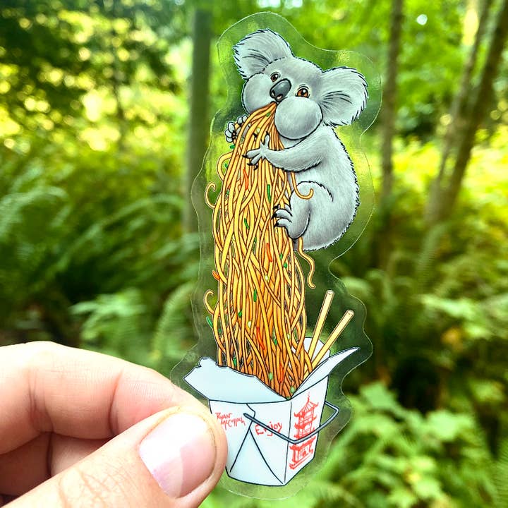 KLAR KLISTERMÄRKE: Chow Mein Koala för wholesale av Ryan McCulloch Art