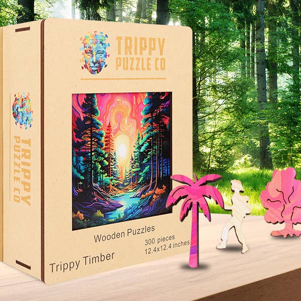 Trippy Puzzle Co - Wholesale Puzzle - Adult - Trippy Timber Wooden Jigsaw Puzzle 300PC