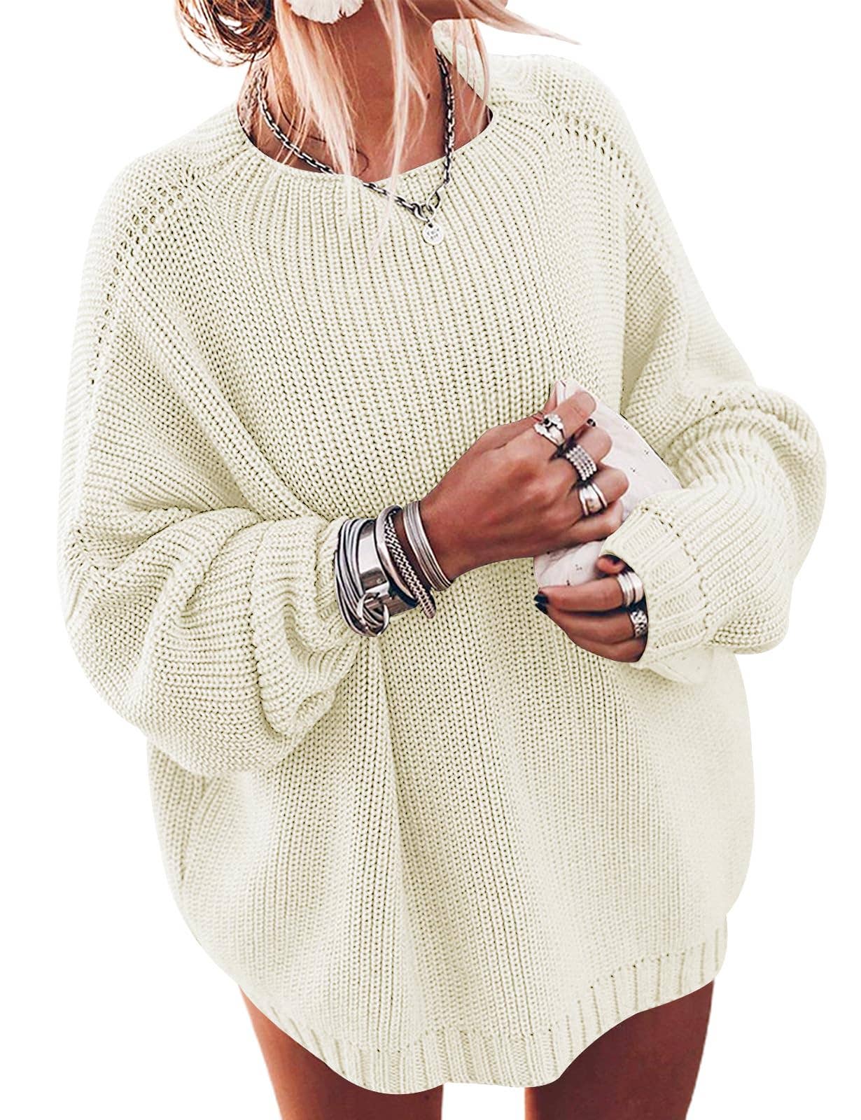 Chicto – Großhandel Strickpullover – Damen – Damen Oversized Pullover Fledermausärmel Stehkragen Jumper Oberteile27