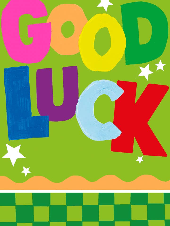 GOOD LUCK BIG TEXT for wholesale by Paper Salad