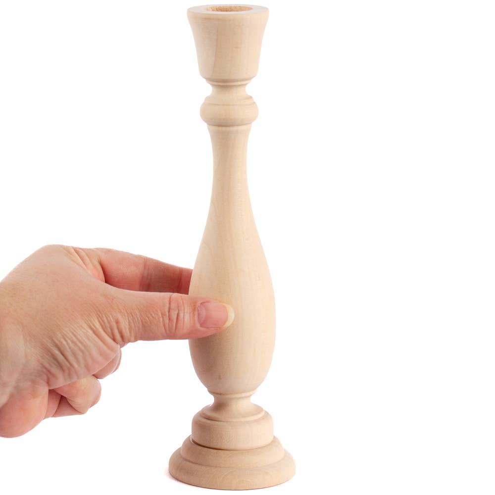 Factory Direct Craft - Wholesale Candle Holder - Unfinished Wood Taper Candle Holders - Select Size4