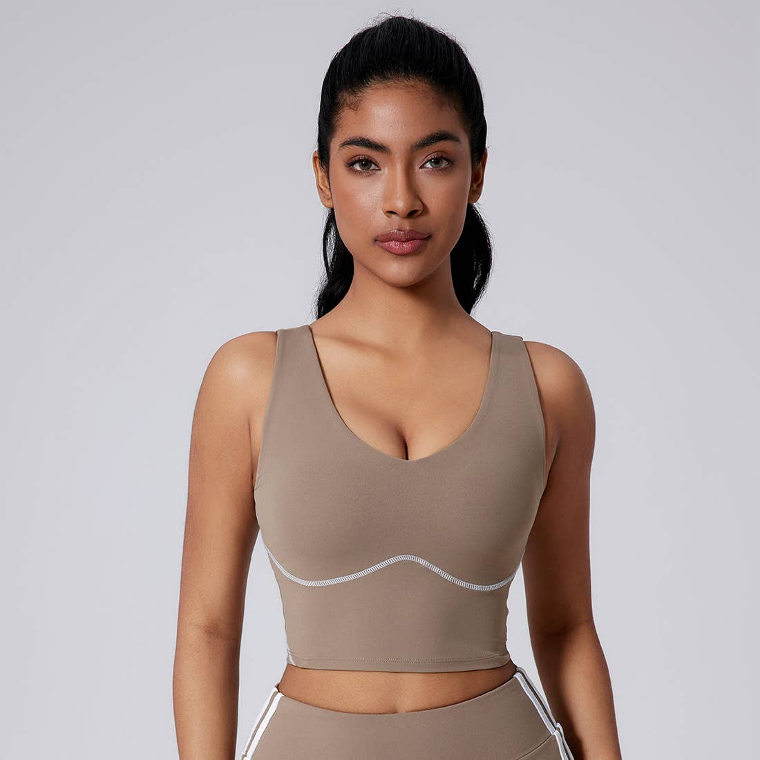 Sodalemon - Wholesale Athletic Top - Women's - Women Wide Strap Built-In Bra Support Yoga Workout Tank Top10