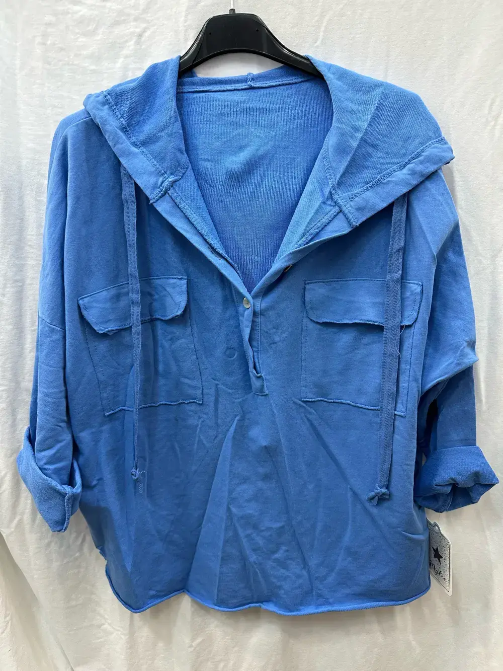 Mimi & Gogo - Wholesale Hoodie - Dames - Mimi & Gogo katoenen hoodie met zakken en knoopsluiting3