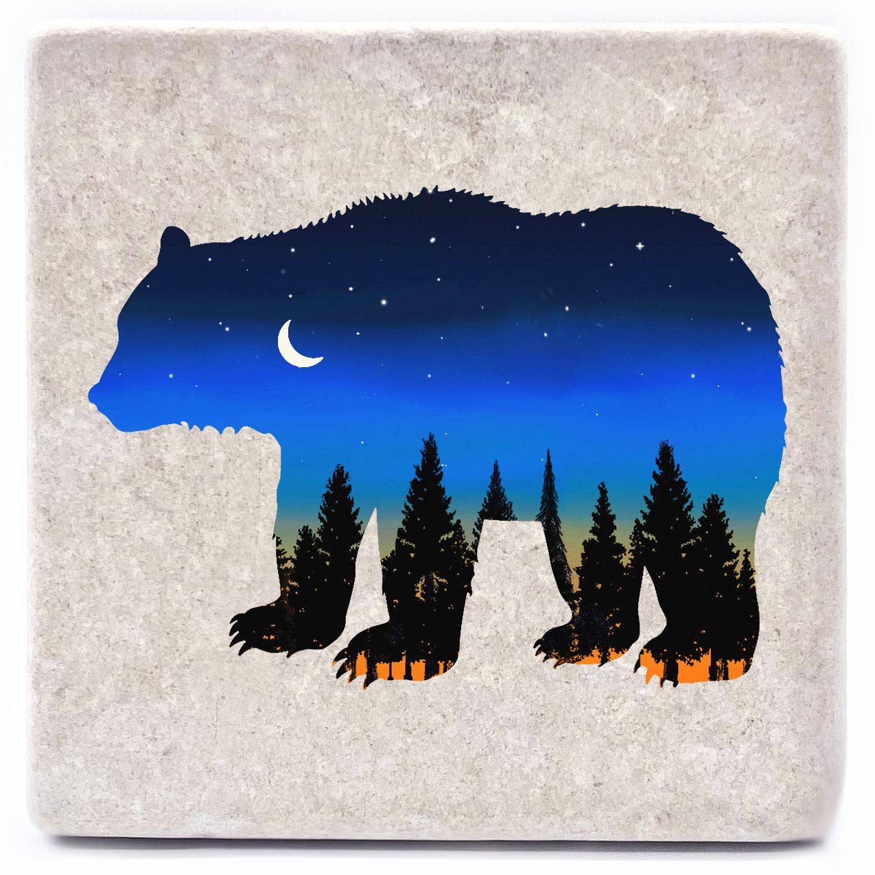 Noomoon - Wholesale Coasters - Lake Tahoe Bear Name Drop Stone Coaster [Pattern Options]5