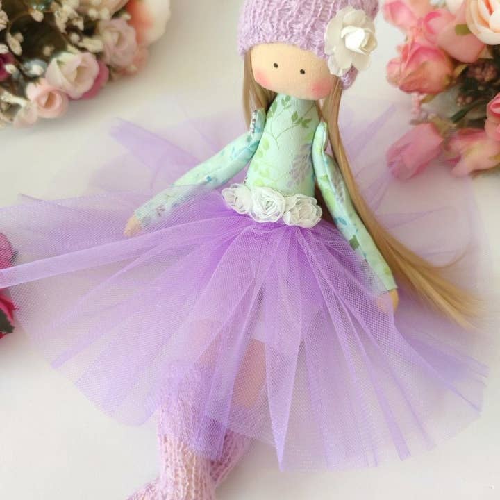 ChernikovaNataliya - Wholesale Doll - Kids - Handmade Lilac Ballerina Rag Doll, Fabric