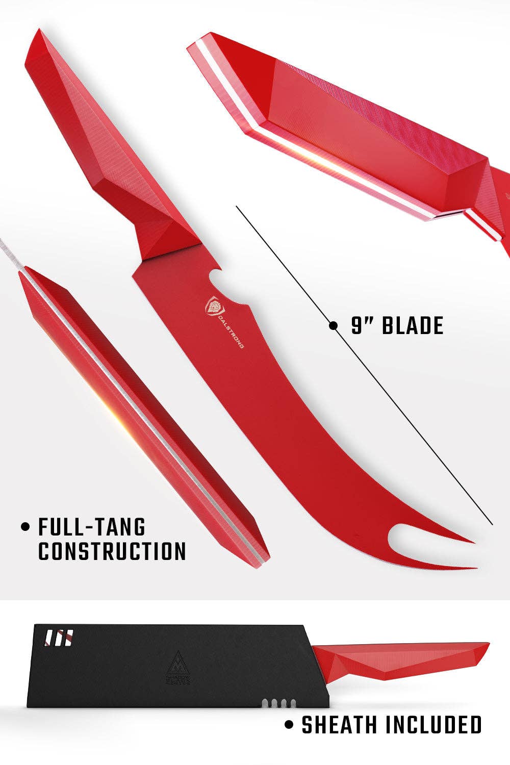Dalstrong - Wholesale Kitchen/Utility Knife - BBQ Pitmaster & Meat Knife 9" | Shadow Black Series | RED Edition | Dalstrong ©5