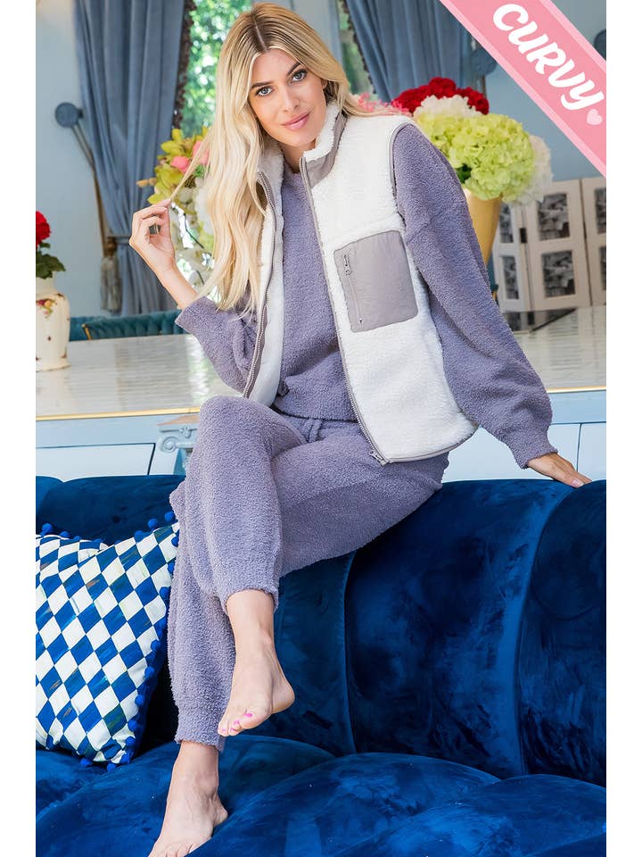 Sweet Lovely by Jen - Wholesale Outerwear Vest - Women's - SW459PL SHERPA VEST37