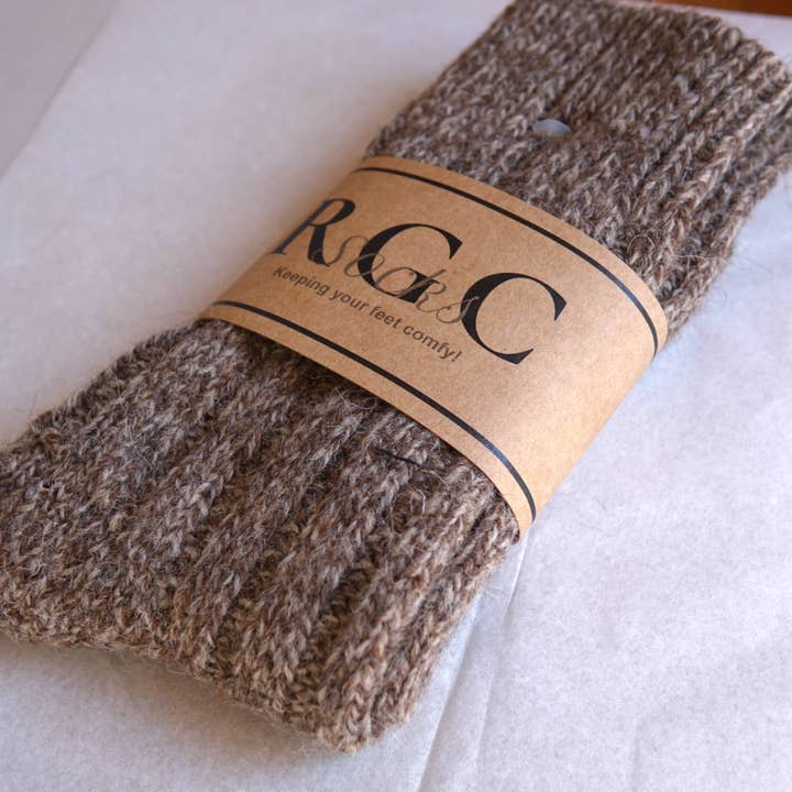 Alpaka Sokker naturlig Uld Brun for engroshandel hos By The Mountain - Portuguese Handmade Footwear