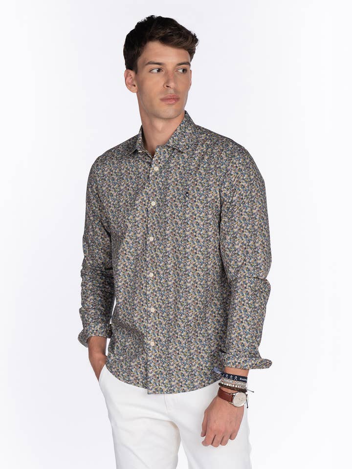 Herenoverhemd met CLAYTON-print - 201124021 voor wholesale door Harper & Neyer