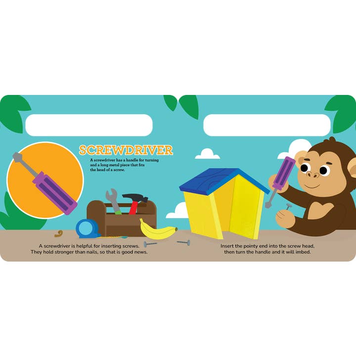 Little Hippo Books - Wholesale Book - Kids - My First Toolbox- Sensory Touch and Feel Board with Handle