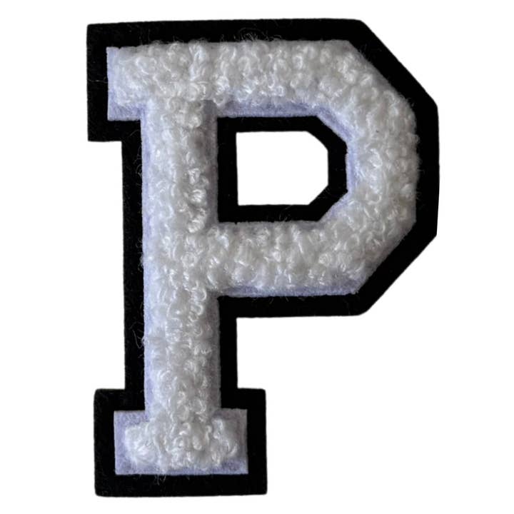 Patch Points - Wholesale Patch - White & Black Varsity Letter Sticker & Iron On19