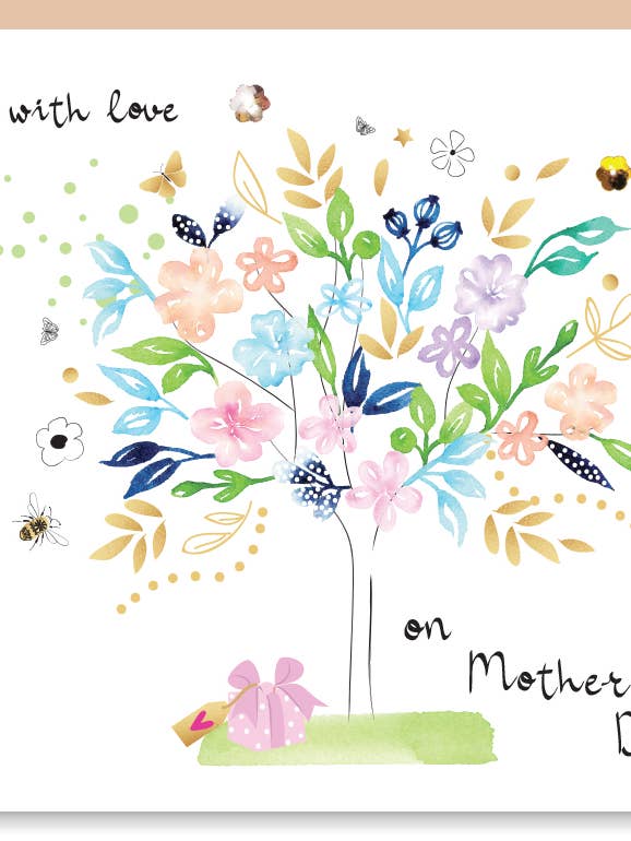 Floral Tree - Mother's Day - Hand-Finished Wholesale Card for wholesale by SABIVO Design