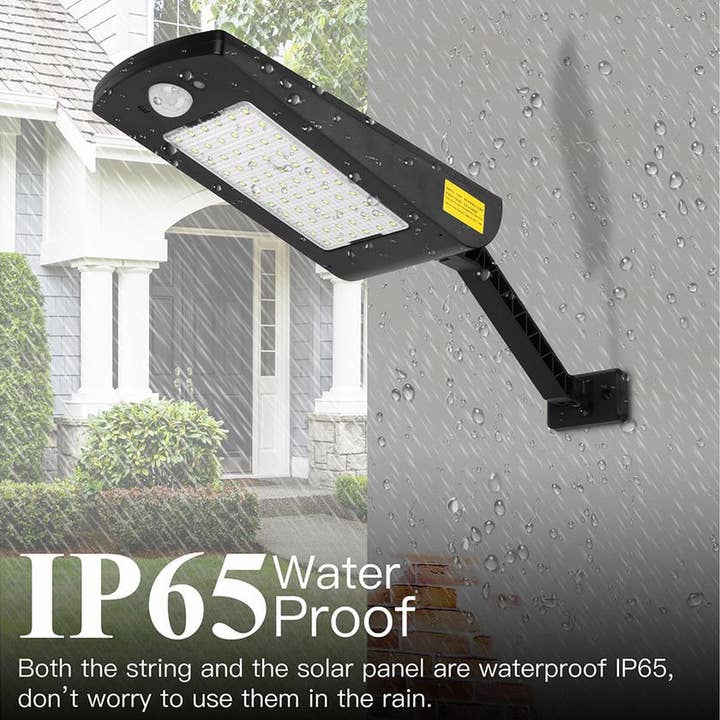 IP65 Waterproof Solar Wall Light 66 Lamp Beads Three Light Modes Remote Control for wholesale by AICase