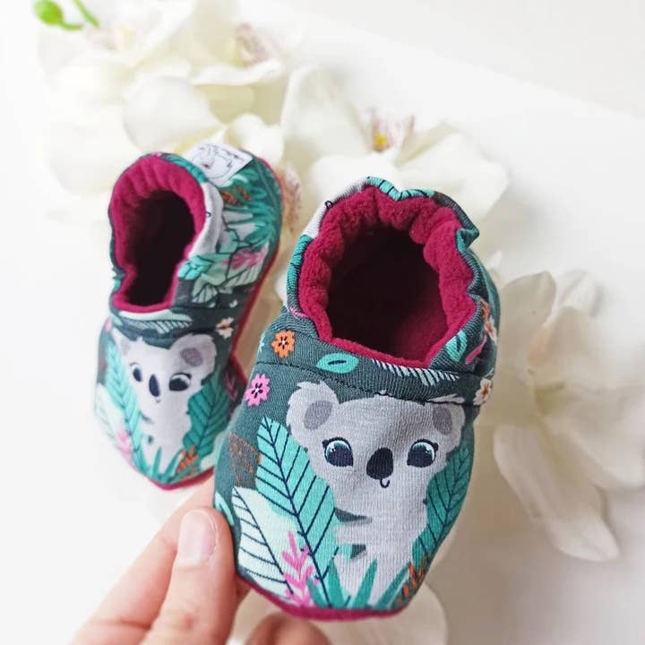 baby slippers - pink koala for wholesale by Little Miss Tomatoes
