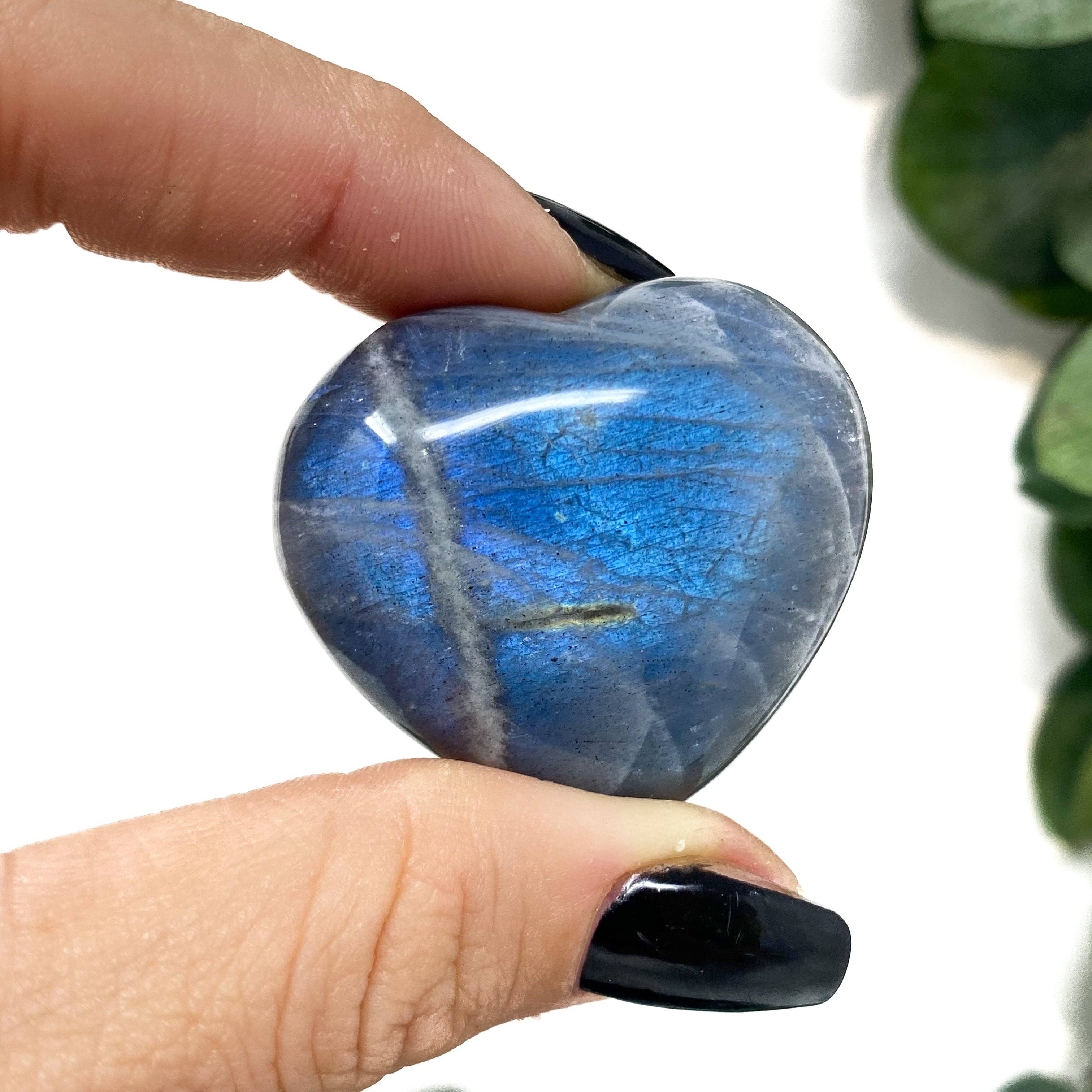 The Crystal Tabby – wholesale Spiritual stone/crystal – Mini Labradorite Puffy Hearts - 1 pc1