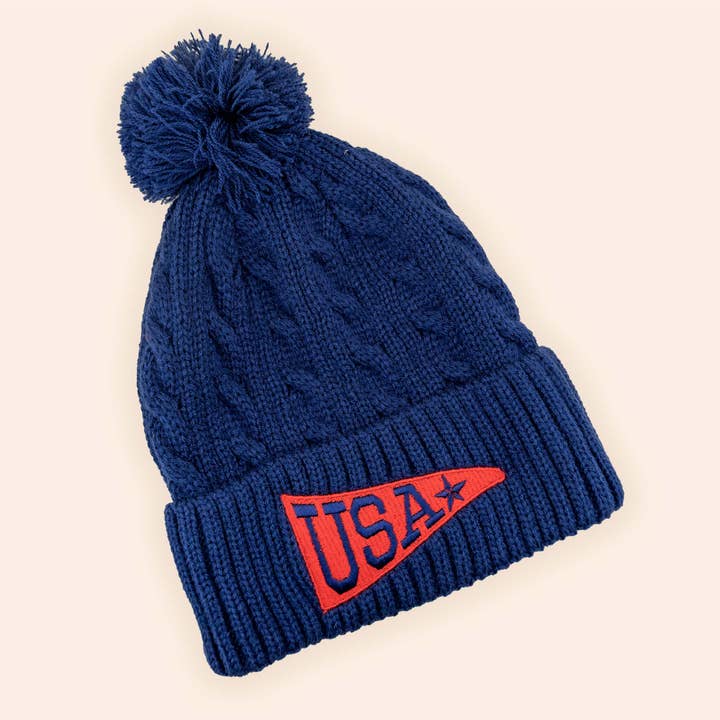 USA Pennant Flag Beanie for wholesale by Freshwater Curated Goods