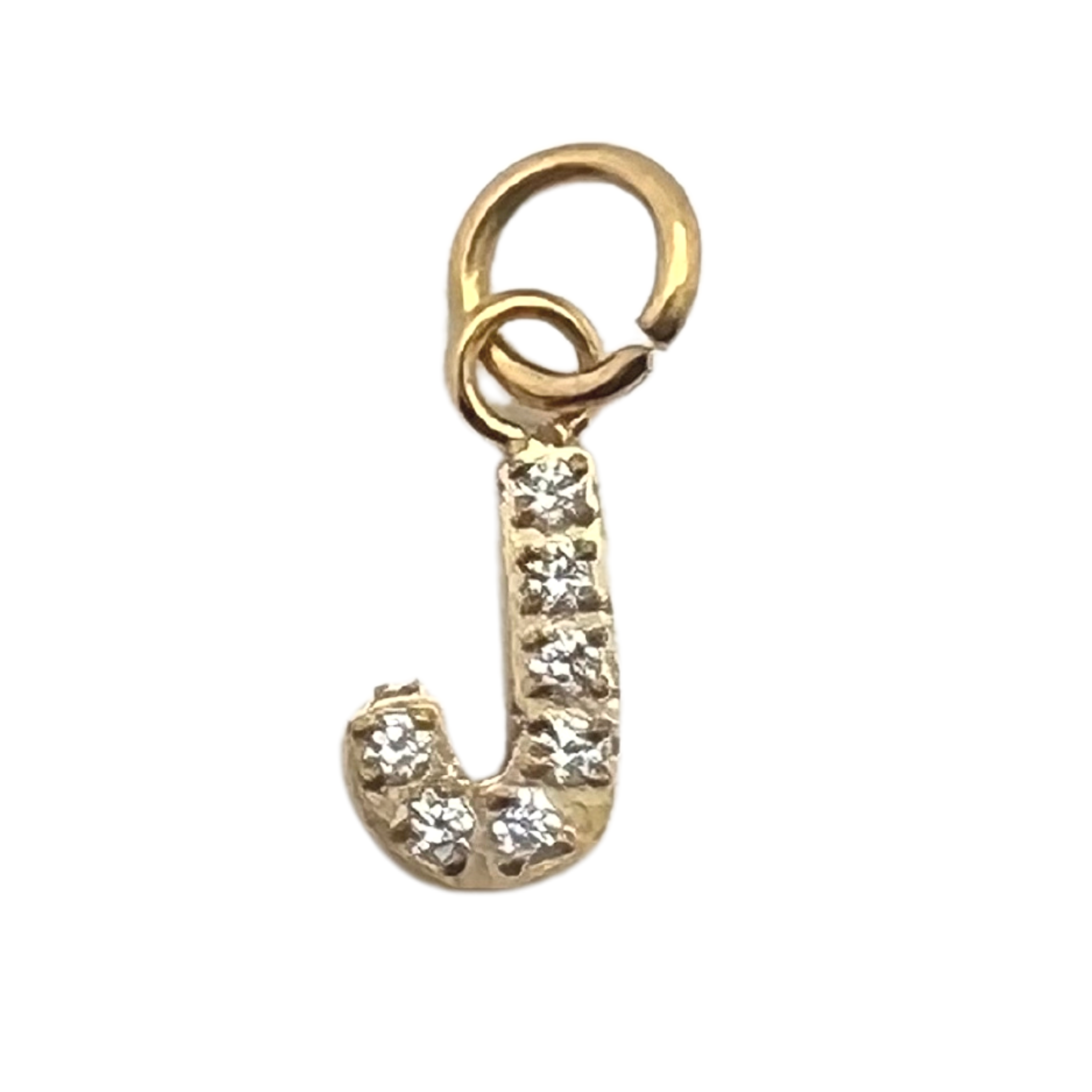 WJW – wholesale Individual charm/pendant – Gold Pavé Set CZ Initial Letter Charms16