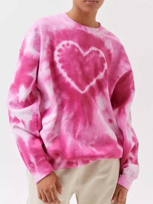 alberalkirk - Wholesale Graphic Sweatshirt - Women's - Tie Dye Heart Print Sweatshirt Women Multiple Colors N5A4533