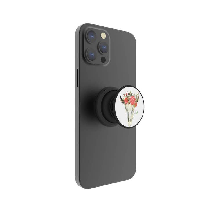 FAB POPS - Venta al por mayor Soporte para móvil - Empuñadura magnética para teléfono y soporte con imanes integrados (calavera de dirección)