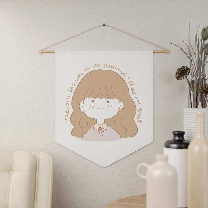 The Lord's My Shepherd Pennant Wall Hanging, Christian Decor for wholesale by Seeds of Truth Designs