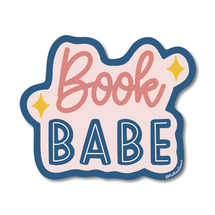 Autocollant en vinyle Book Babe / Autocollant club de lecture / Amoureux des livres pour la vente par Fluffmallow (Custom duties for USA are pre-paid by us)