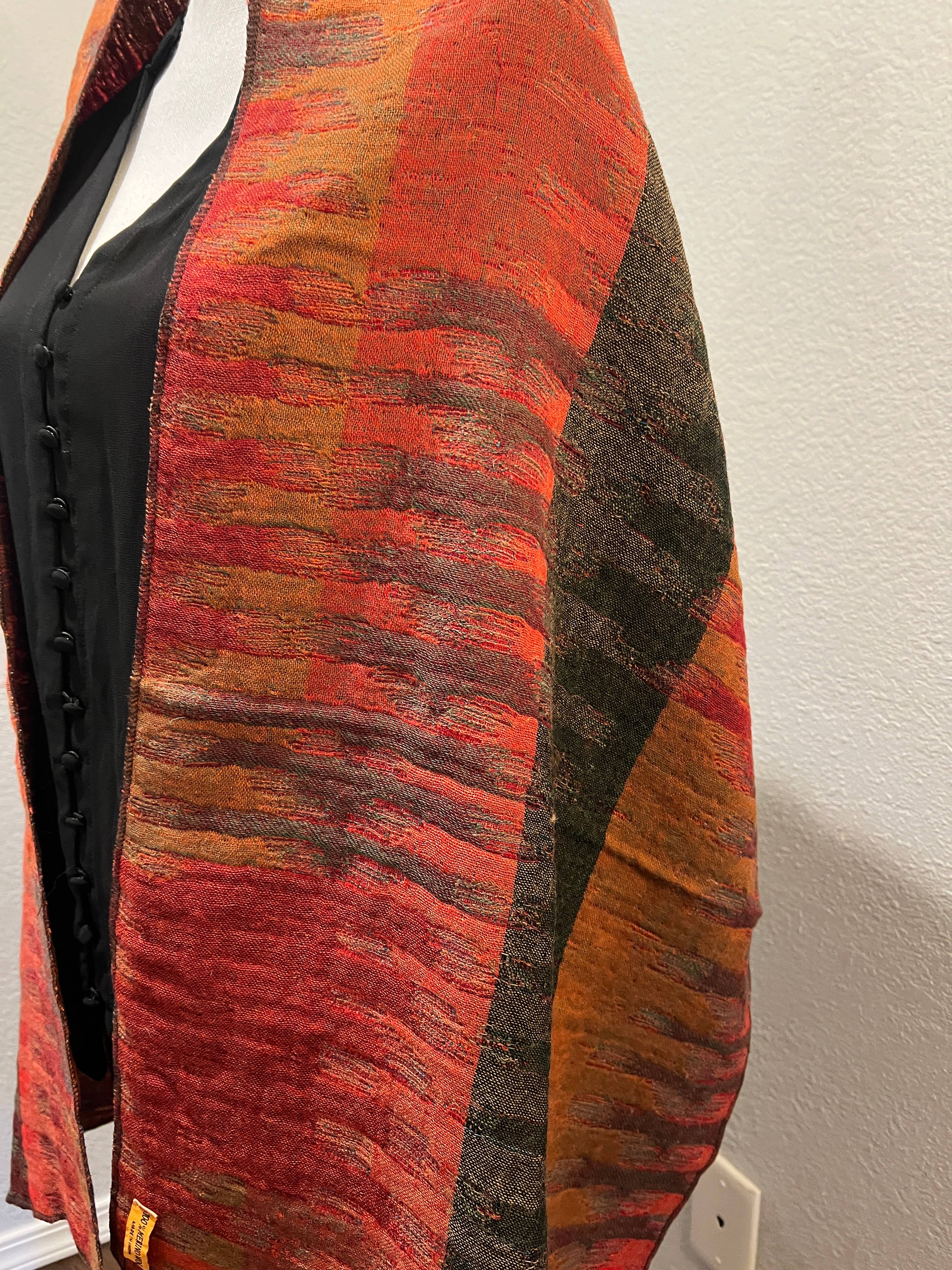 In Style Scarves - Vendita all'ingrosso Stola - Donna - Scialle/involucro reversibile in lana merino cotta in rosso marocchino6