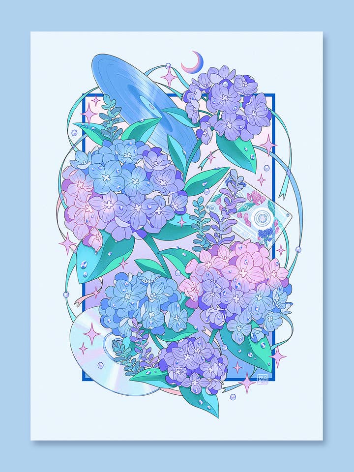 "Records of Youth" Art Print & Postcard (2 SIZES) for wholesale by Prismono