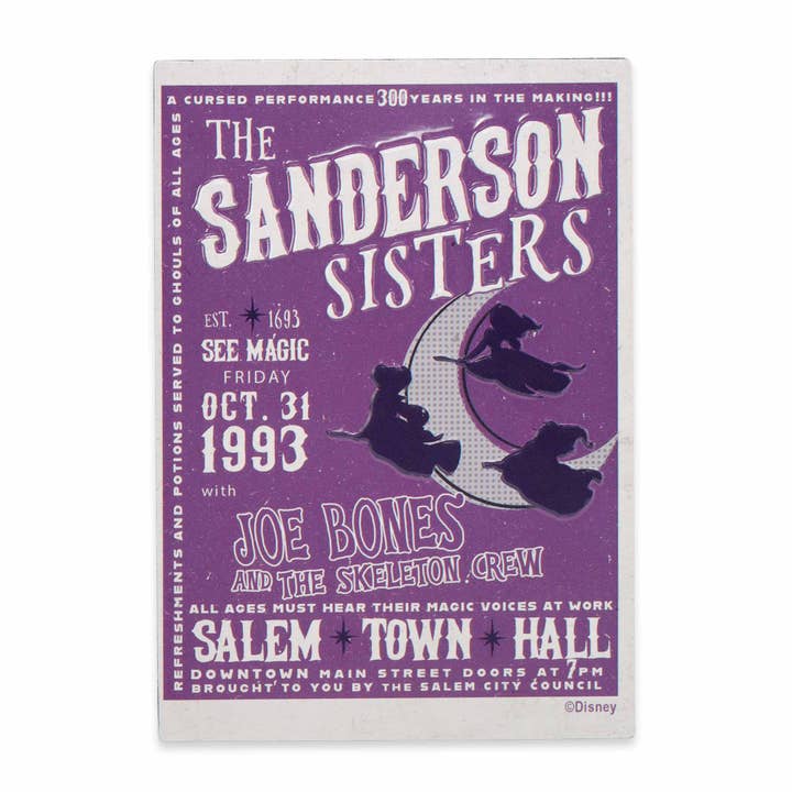 Open Road Brands, LLC - Wholesale Magnet - Disney Hocus Pocus Sanderson Sisters Poster Metal Magnet