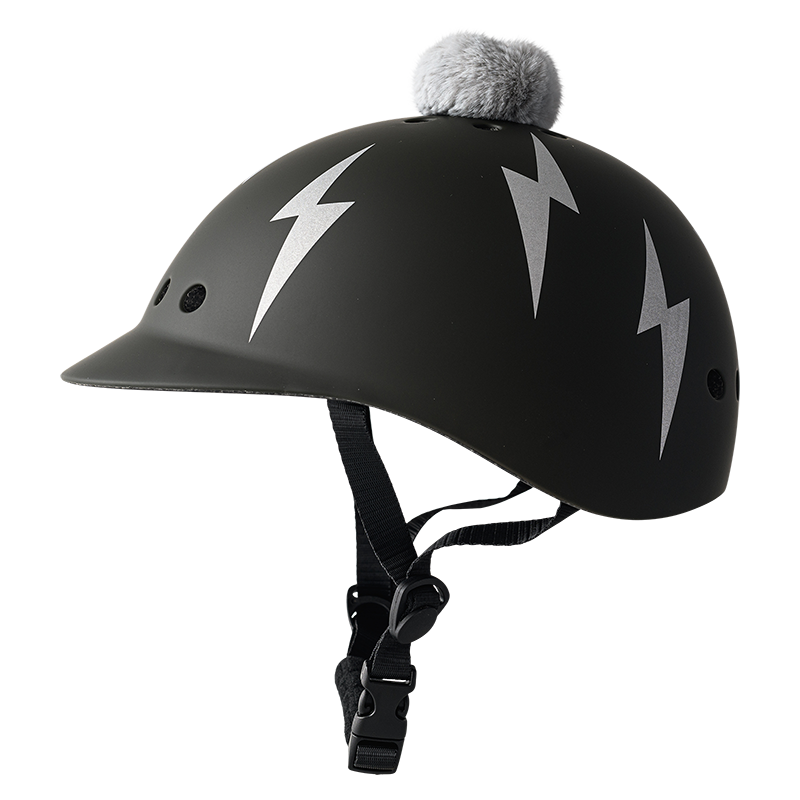 Sawako: The Stylish Helmets – wholesale Bike/scooter – Kids – Kids Lightning Bolt: Black2