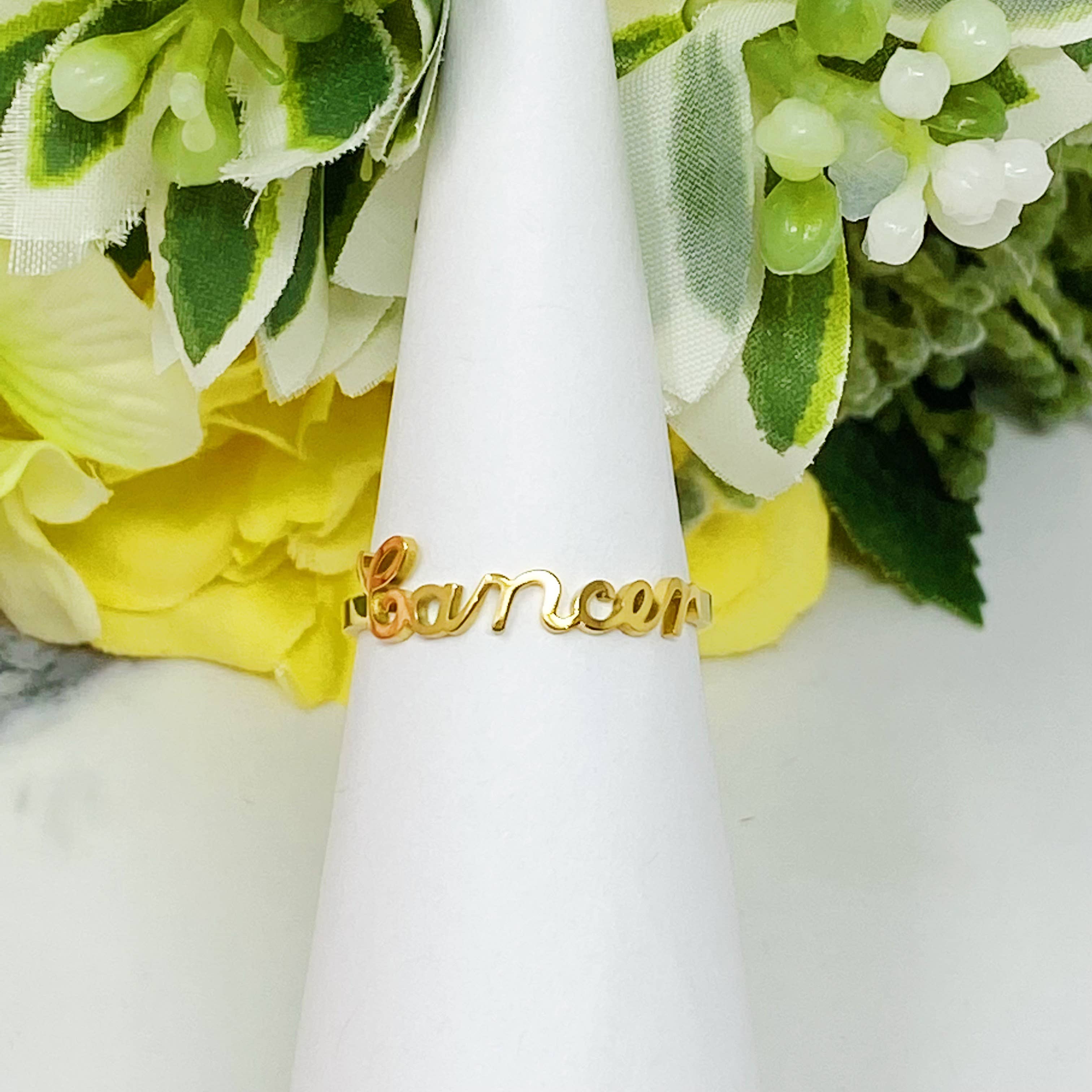 Ellison+Young - Wholesale Band/Stacked Ring - Scripted Zodiac Ring12