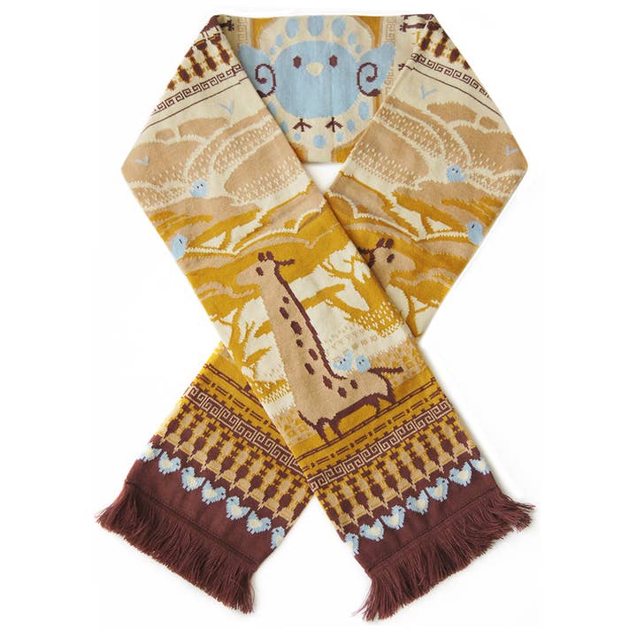 Écharpe Girafe et Oiseau du Ciel pour la vente par Floral Frolic