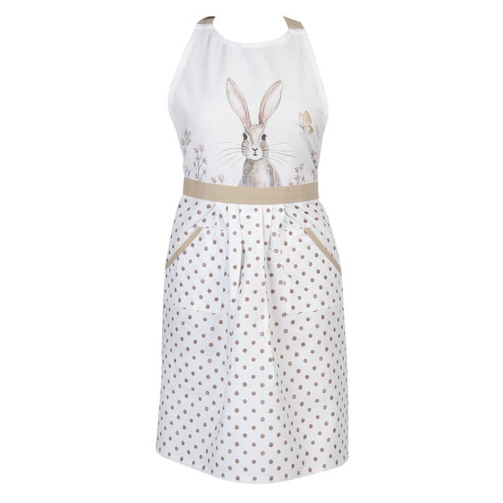 RABBIT APRON WITH POLKA DOT SKIRT | 100% COTTON | 70X85CM for wholesale by Zenteia